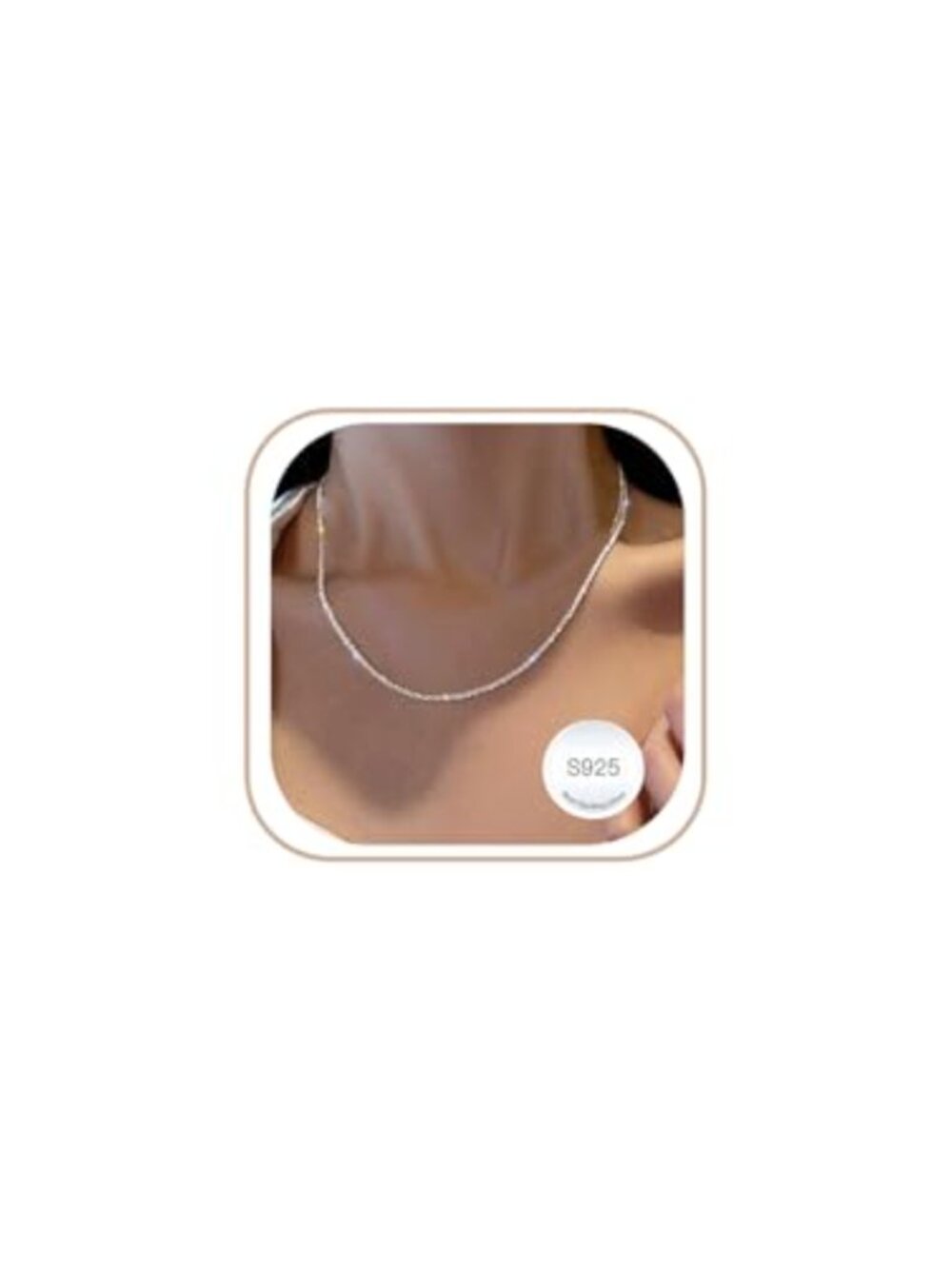 S925 Sterling Silver Diamond Chain Necklace Women Hypoallergenic